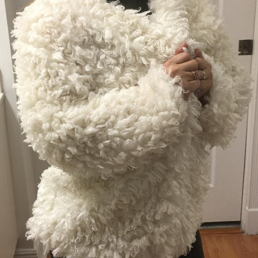 Vince Camuto Faux shaggy fur coat (White)